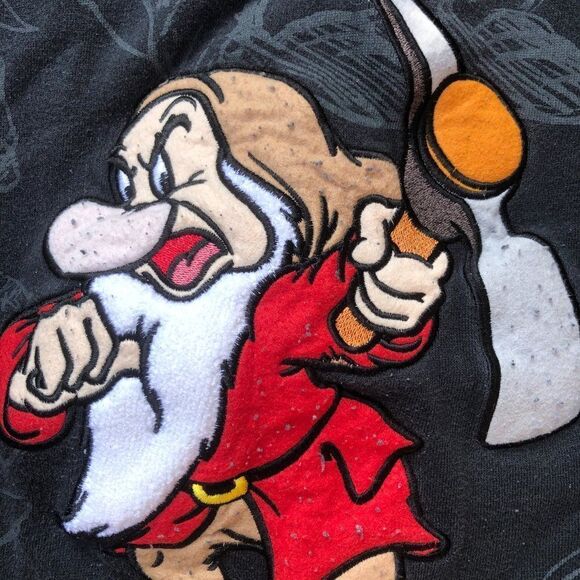 Vintage Walt Disney World Embroidered Snow White Hoodie Sweater Medium Black - Picture 4 of 16